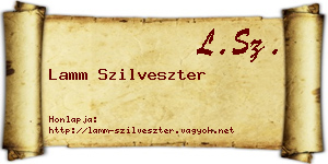 Lamm Szilveszter névjegykártya