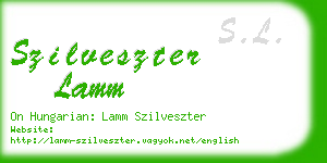 szilveszter lamm business card